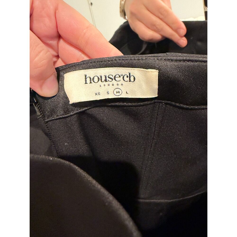 House of CB Adrienne Black Satin Strapless Corset Maxi M black - Picture 9 of 11